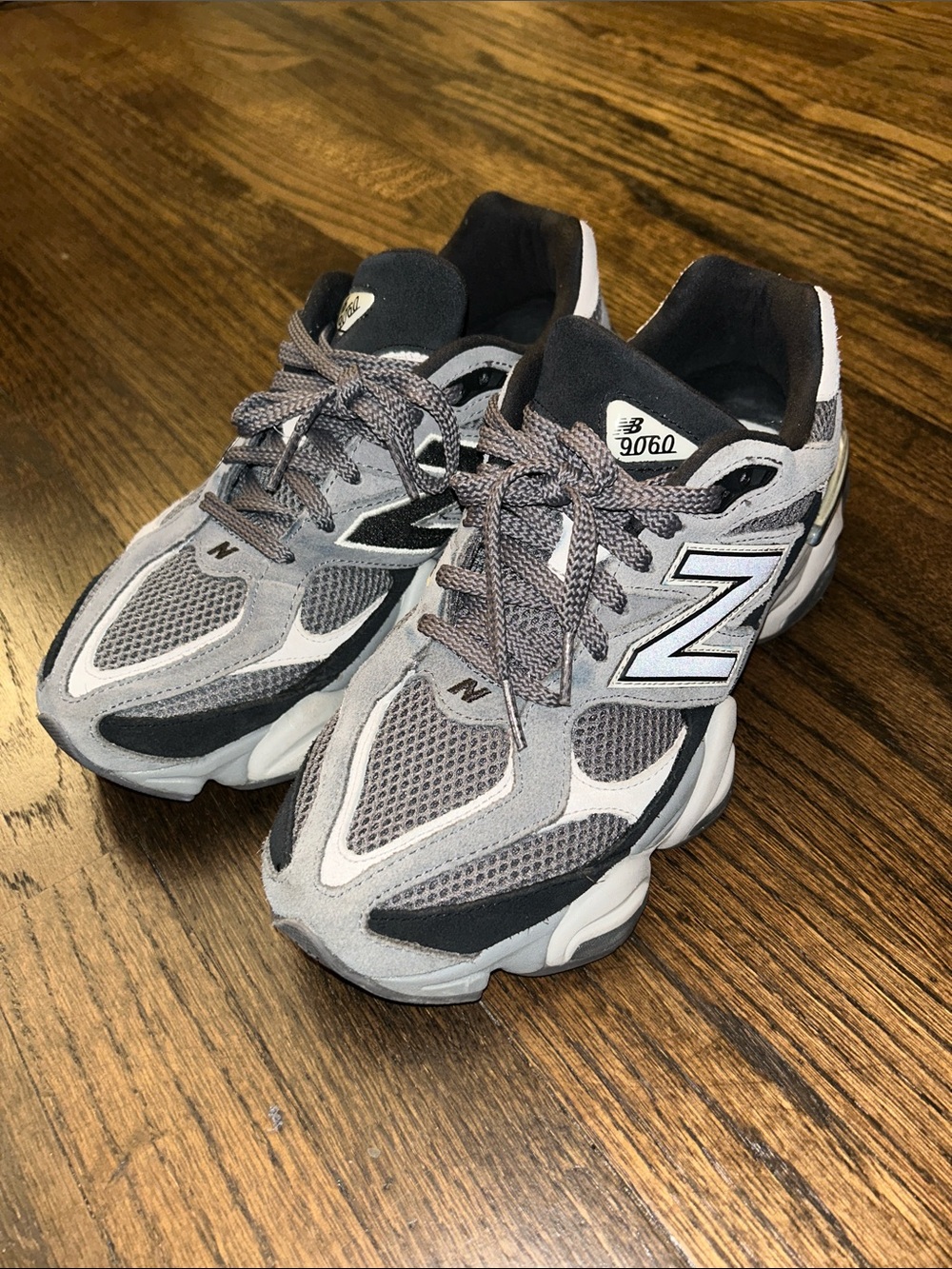 New Balance Grey and Black 9060 Style Sneakers